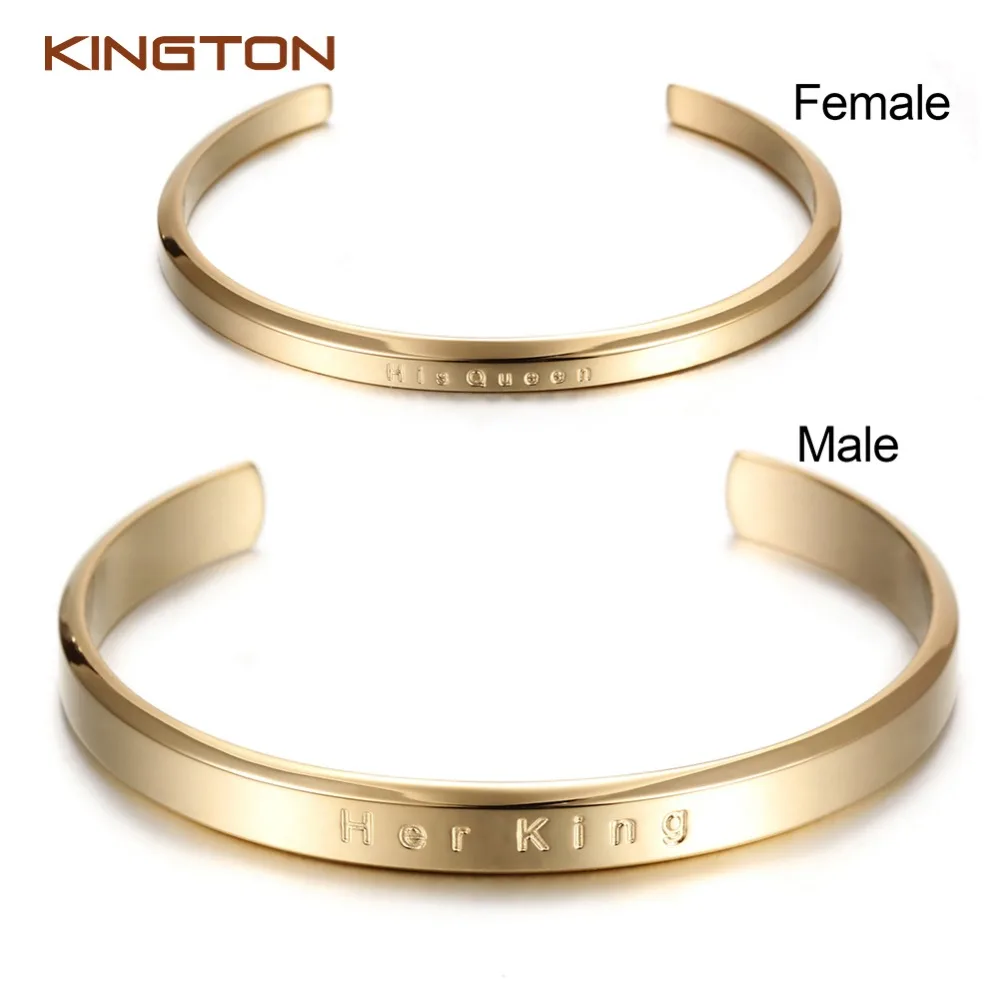 

2018 New Custom Logo Design Silver Black Plated Bracelet Bangle Stainless Steel Jewelry For Couples