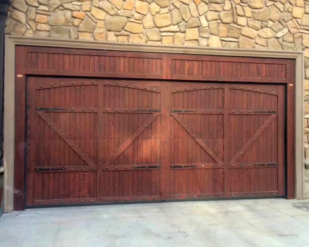 Solid Wood Automatic Sectional Garage Door Wholesale 16x7 Overhead