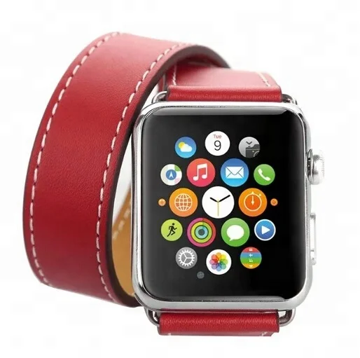 

For Apple Watch 38mm 42mm Leather Loop Long Double Tour Watch Band