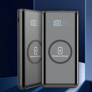 Portable 10000mAh Wireless Power Bank LED Torch