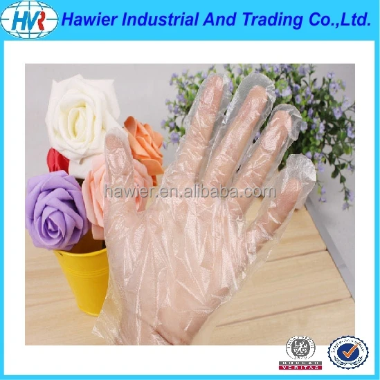
HDPE Plastic Disposable Glove with headercard 
