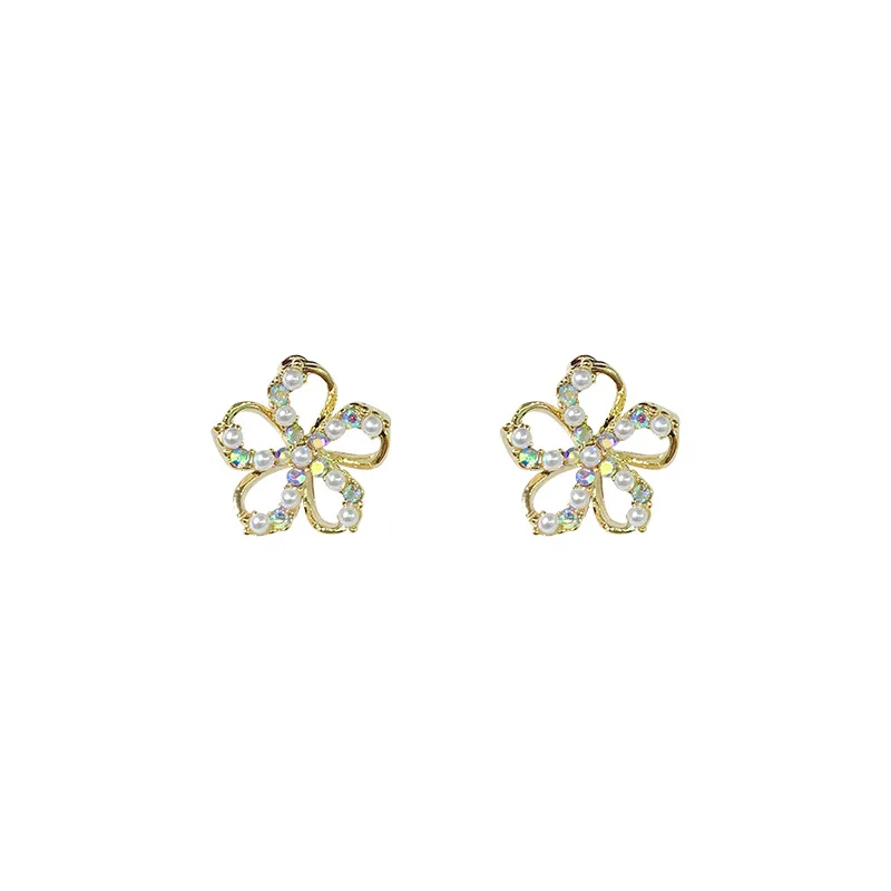

colorful rhinestone three designs flower statement wholesale stud earrings wholesale earrings mixed