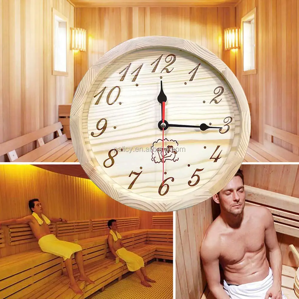 Wooden Sauna Clock Sauna Timer Clock Sauna Room Accessory For A Outdoor