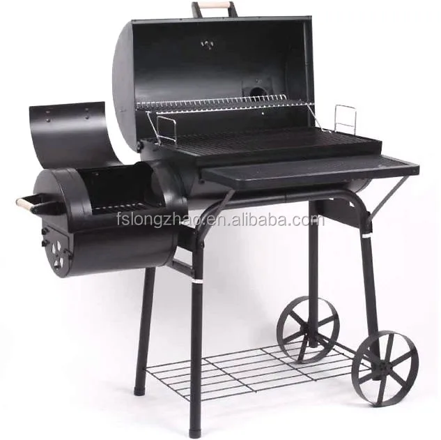 Commercial heavy duty bbq grill & smoker large barrel portable charcoal bbq grill
