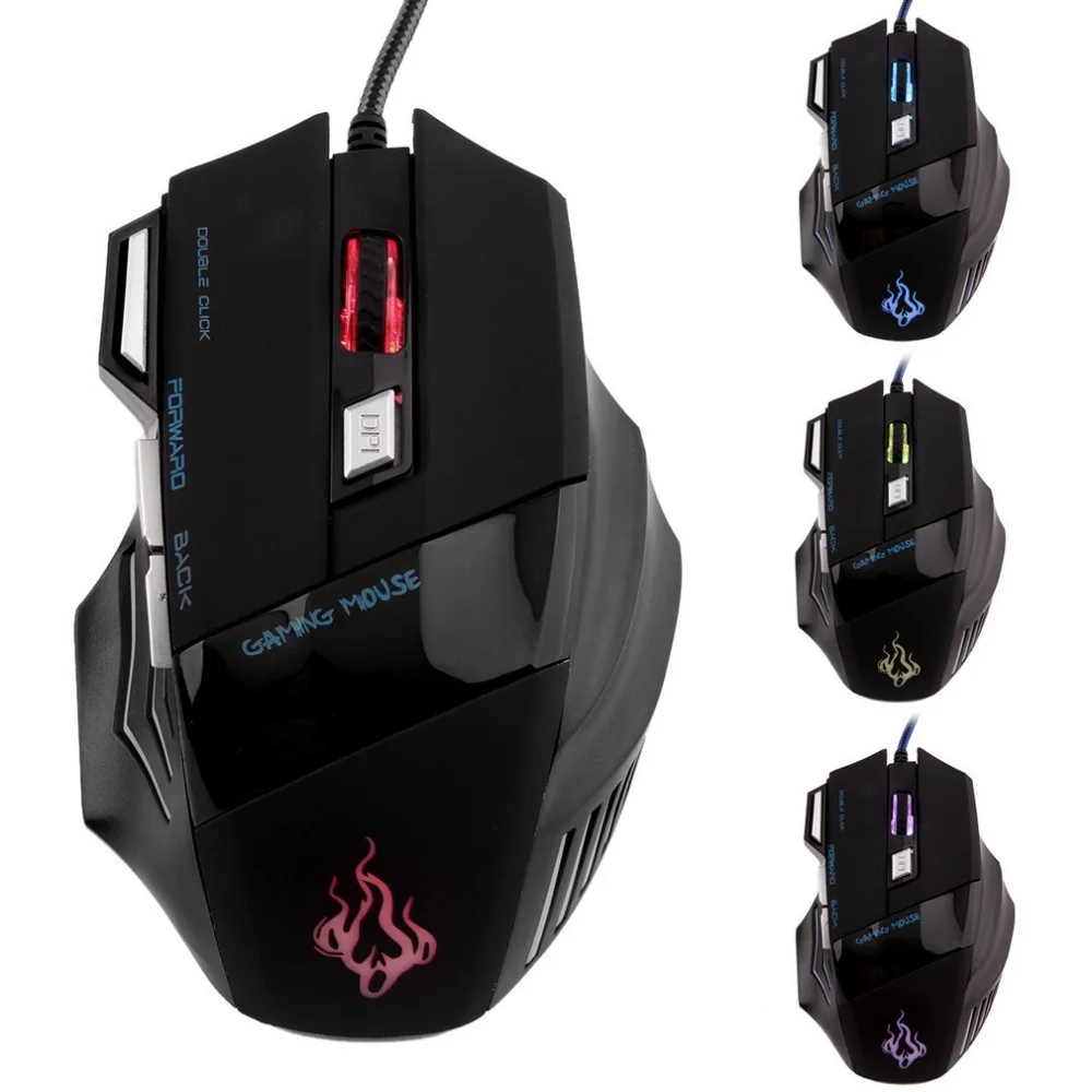 

5500 DPI 7 Button LED Optical USB Wired Gaming Mouse Mice computer mouse For Pro Gamer Newest