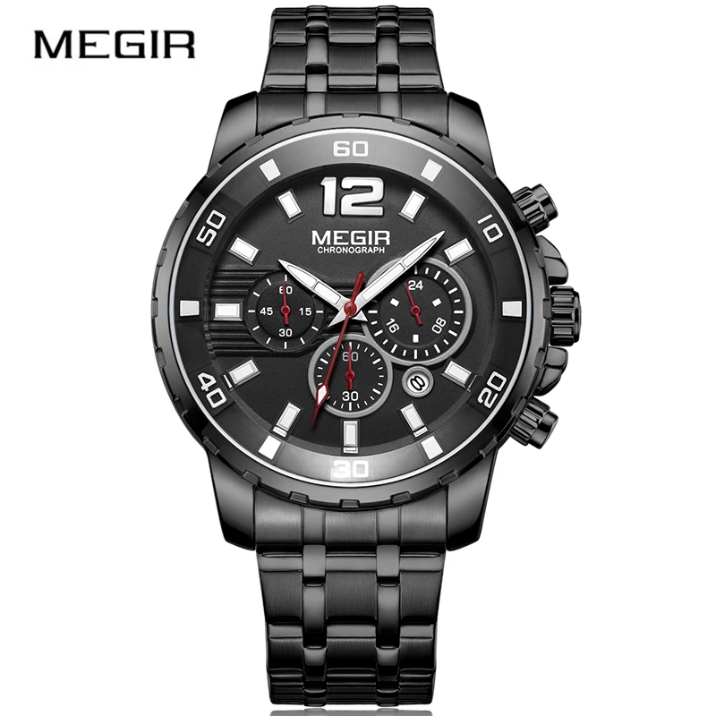 

MEGIR 2068 Quartz Men Watch Top Brand Luxury Military Sport Quartz Watches Clock Men Relogio Masculino Business Chronograph