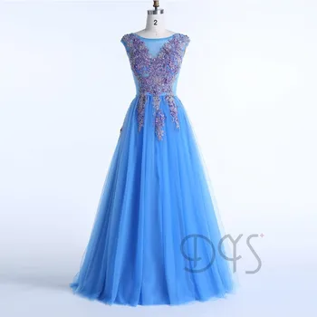vestido azul turquesa