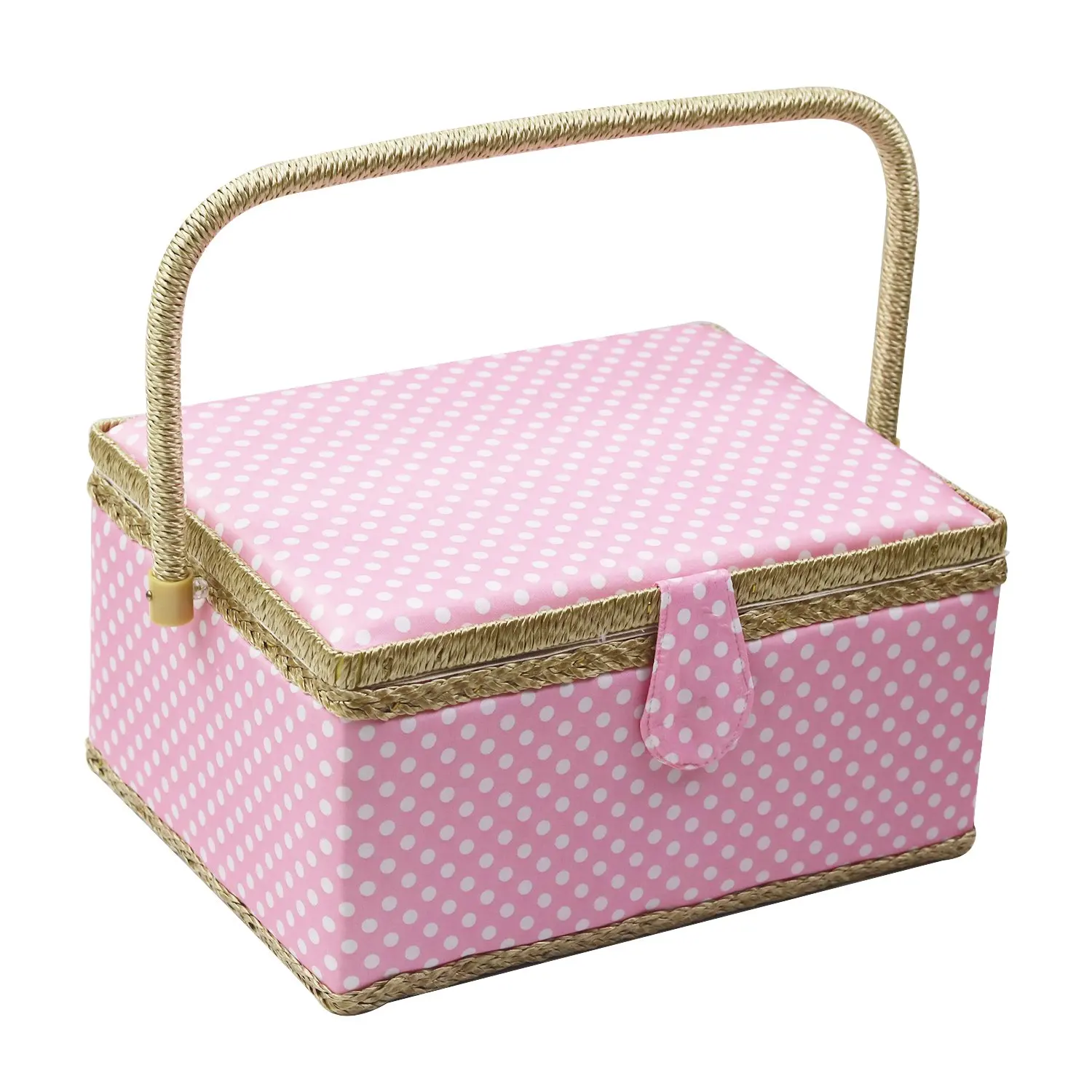 Wooden Sewing Storage Box Organizer with Sewing Supplies and Notions Handle and Insert Tray D/&D Large Sewing Basket with Sewing Kit Accessories