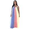 Independent Station Platform Explosion Models Loose Contrasting Color Sexy Dress Hot Summer New Style L Women