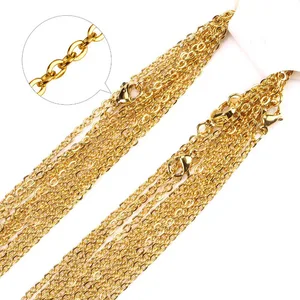 BCL1199 High quality Gold Plated Stainless Steel O link Cable Chain Necklace