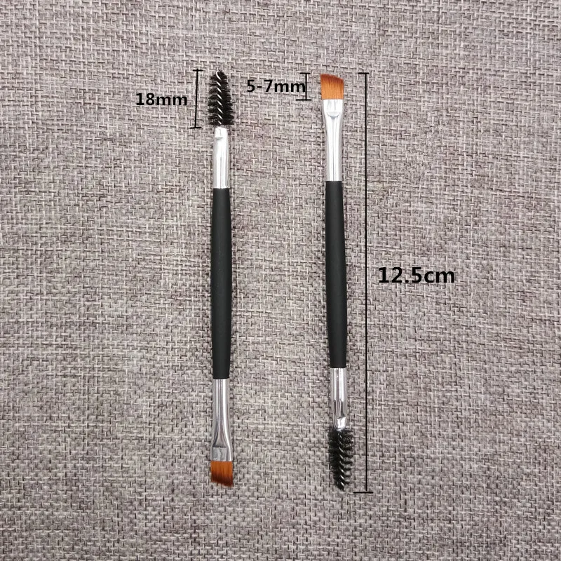 Double Ended Gold Brow Spoolie Brush Dual Angled Eyelash Eyebrow Brush