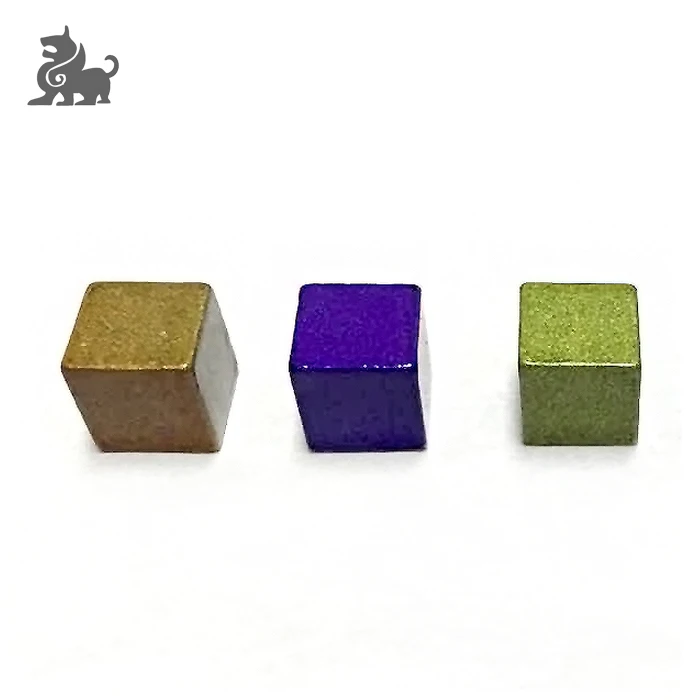 

Small board game zinc metal cubes, Colorful