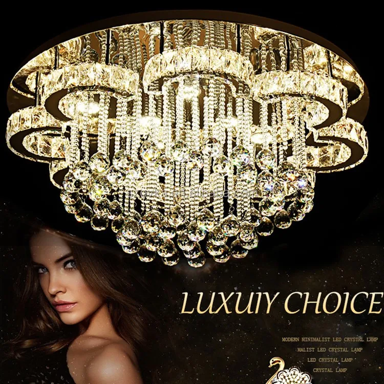 Luxury european style crystal led ceiling light
