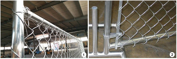 6x12 foot removable temporary construction chain link fence panels with cross brace