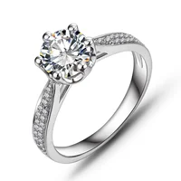 

Simple Design Setting High Quality CZ sona diamond Italian silver 925 Rings For Women Engagement wedding Jewelry