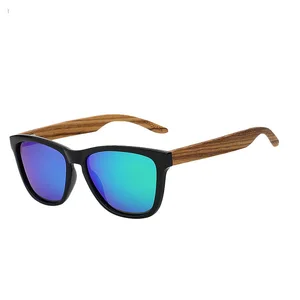 Custom Logo Colorful Sun Glasses Bamboo Wooden Polarized Sports Sunglasses