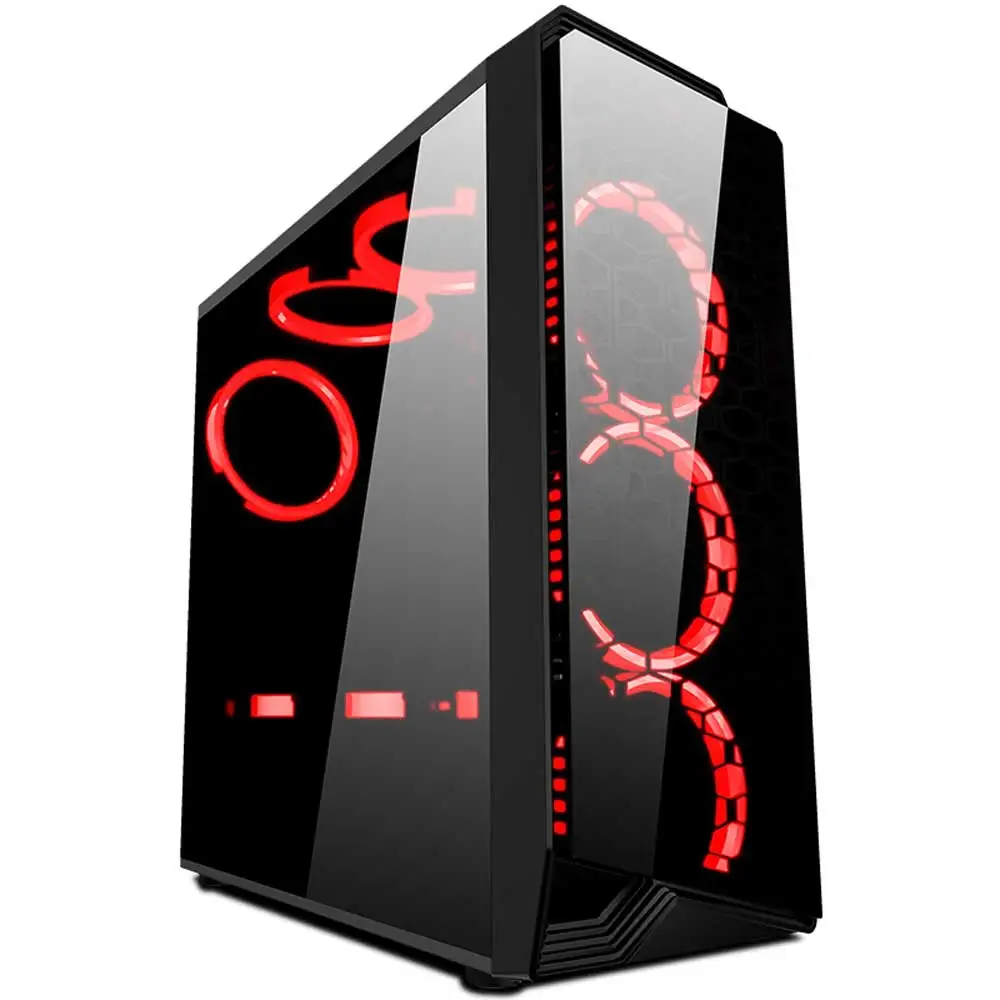 

The new 2021 High Quality Gaming Computer Case With RGB Fans&Tempered Glass Desktop PC Case