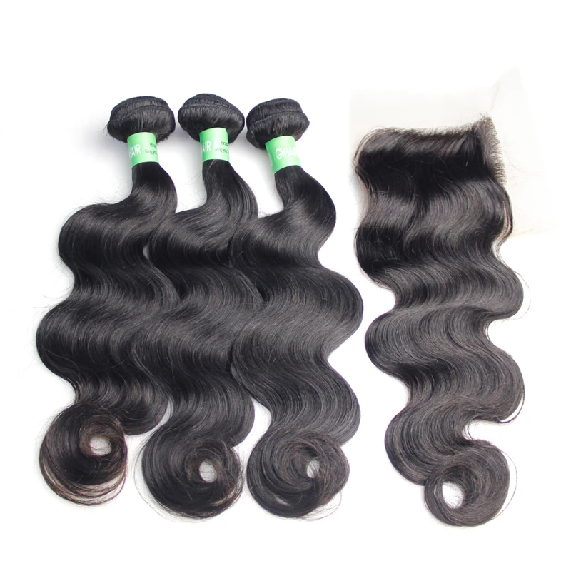 

Full Cutcile No Acid Raw Body Wave Hair Bundle Virgin brazilian hair 3 bundles, Natural color 1b to #2