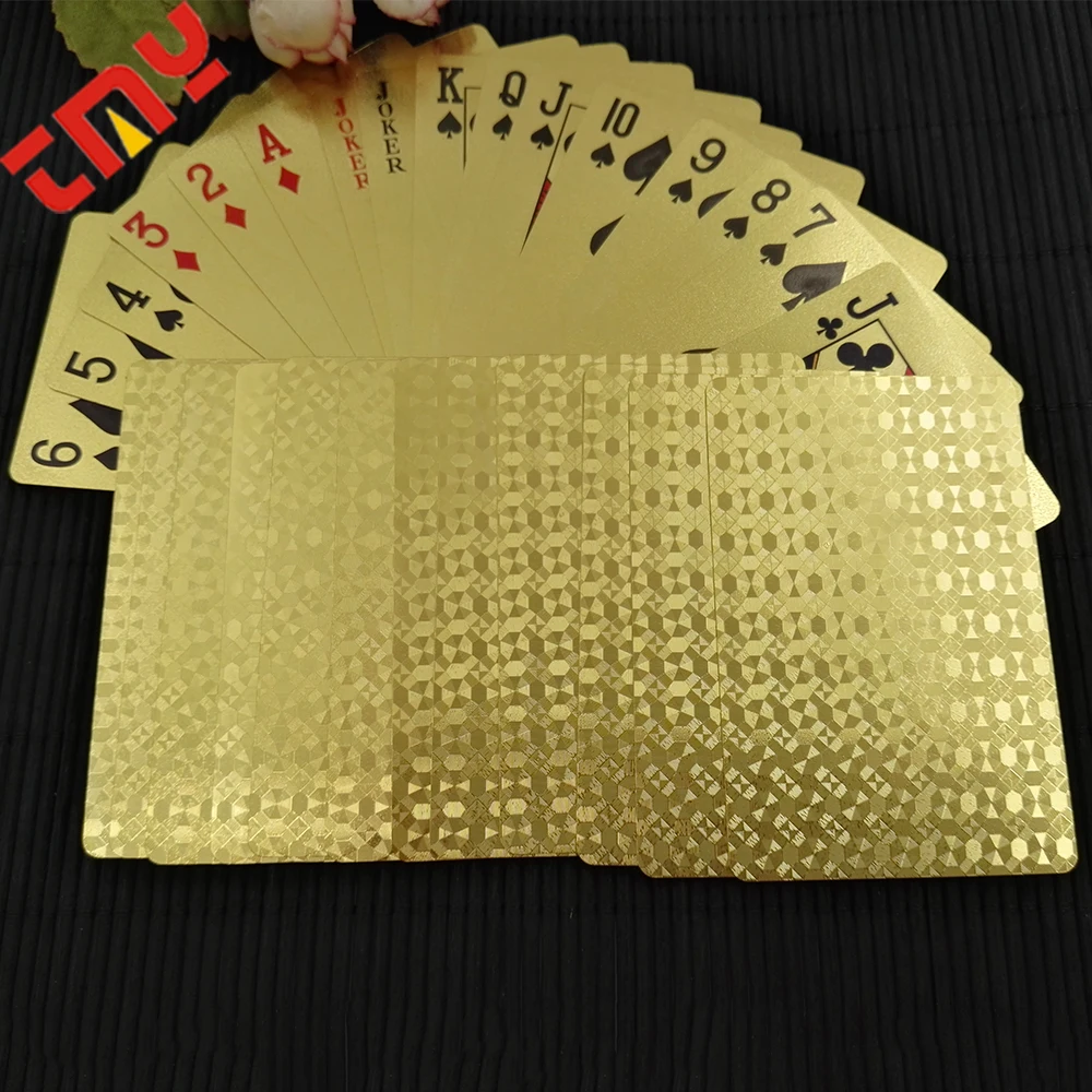 Royal 24k Gold Foil Plated Playing Cards Dubai With Box,Golden 999.9 ...