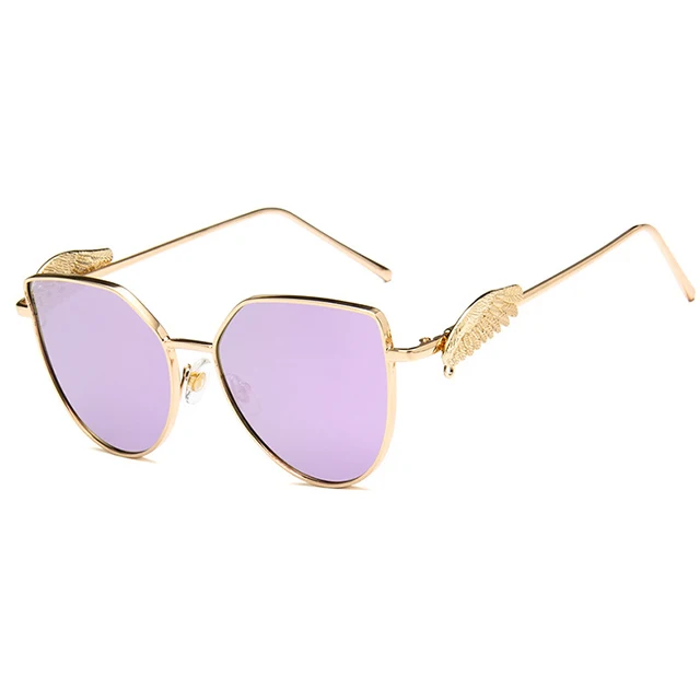 

DLL1802 Wing Clear Lens Sunglasses Feather Fashion Sunglasses