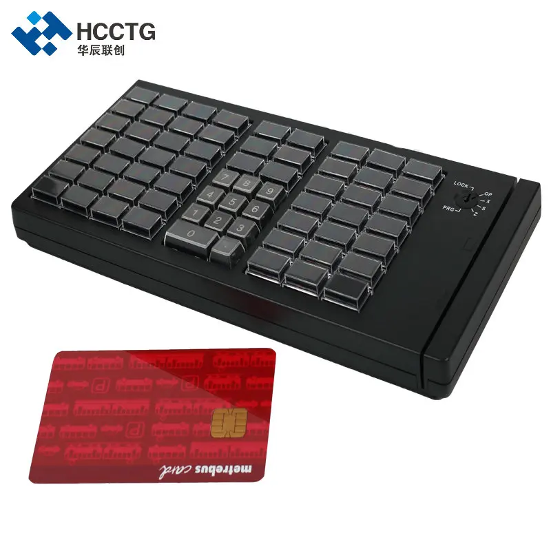 High Quality Membrane 66 Keys Mini POS Programmable Keyboard with Card Reader KB66M