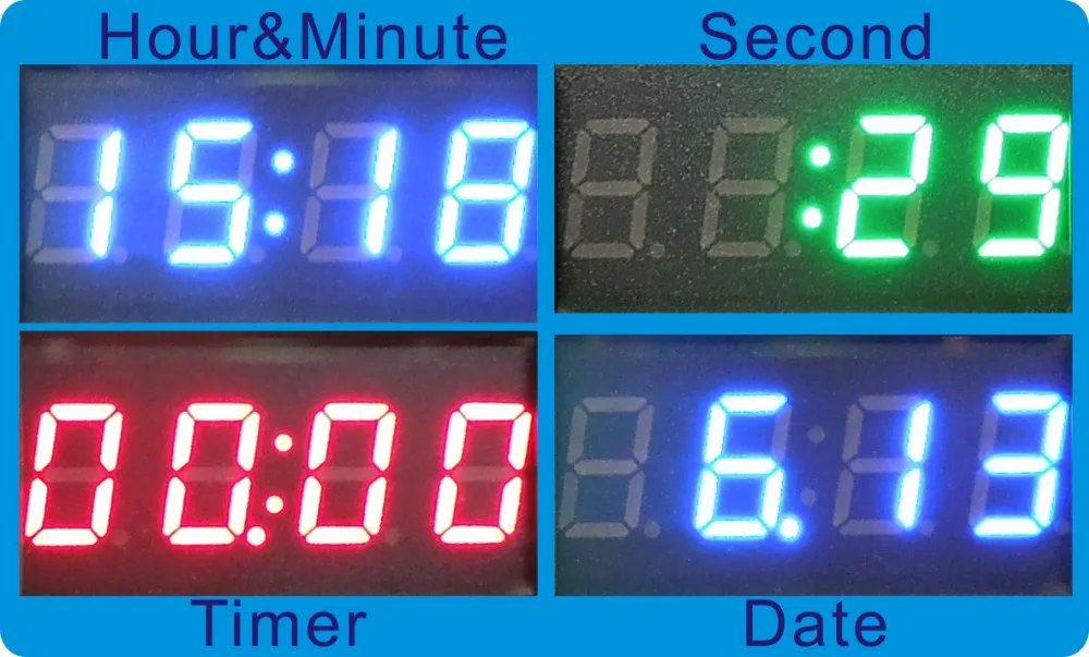 Dc 12v 24v Car Digital Time Clock Red Blue Green Led Buy 12v Car