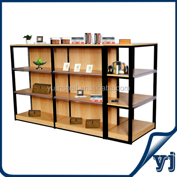 Double Sided And End Gondolas Shop Racks Aluminum Frame Wooden Store Display Shelf Buy Wooden