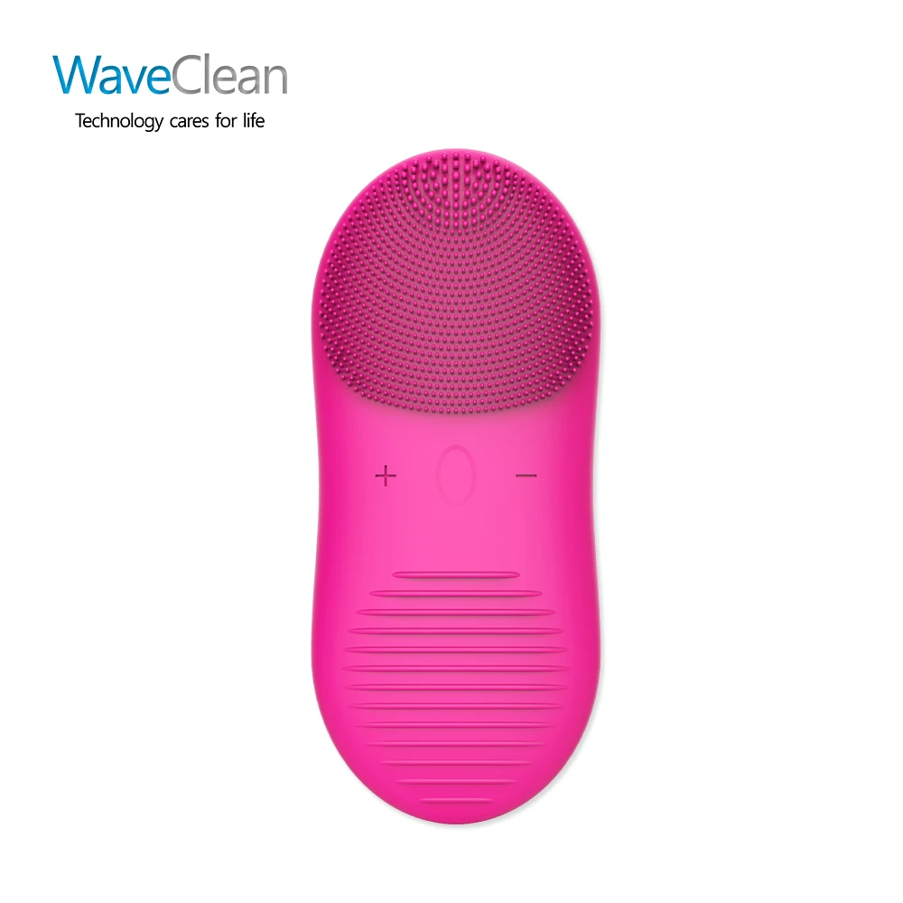 

2018 New style Waveclean Wireless charging and Waterproof-IPX7 facial cleansing brush Silicone Facial Cleaner Brush, Black;red;blue;pink