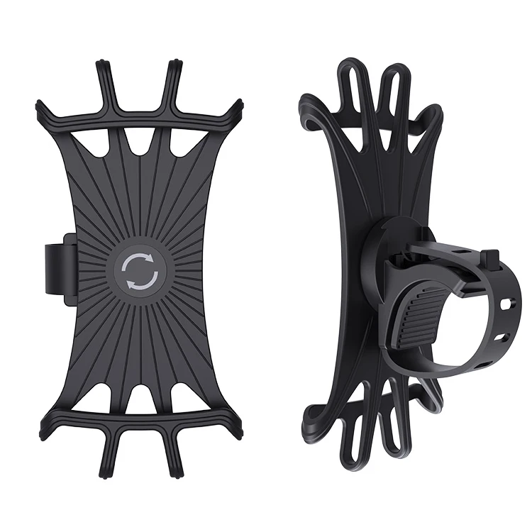 

Universal Bicycle Phone Holder Adjustable Silicone Bike Phone Mount, Black