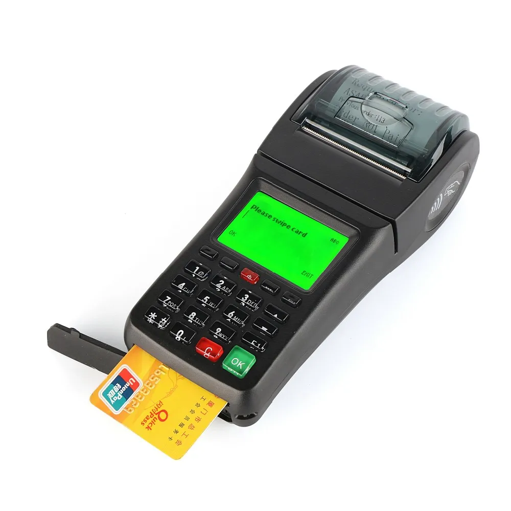 Handheld Mobile Pos Card Reader Payment Terminal With Gprs Sms Printer