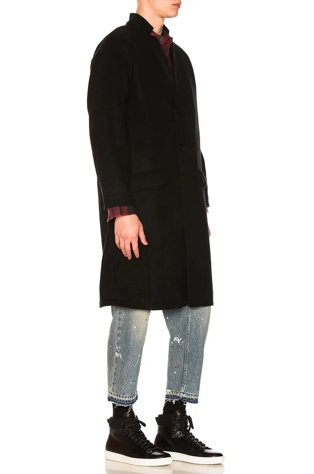 Oversized Mens Longline Overcoats Black Wool Coats - Buy Longline ...