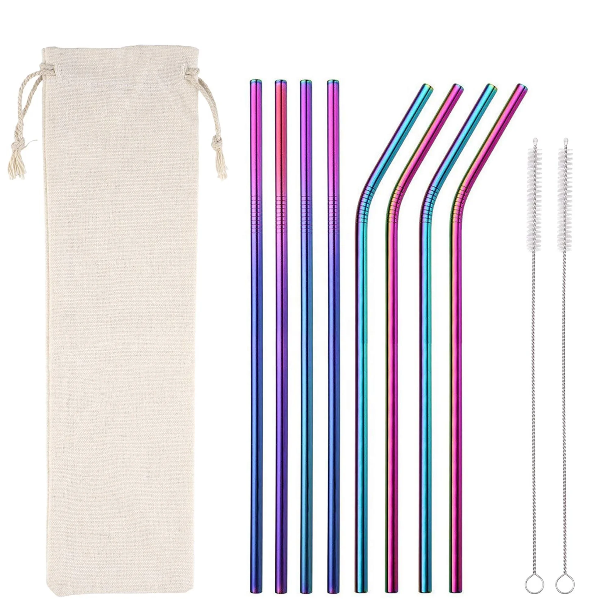

Amazon wholesale colorful stainless steel reusable metal drinking straw