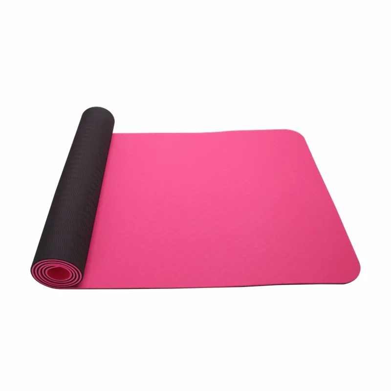 

Fitness equipment 6mm tpe yoga mat exporter Double Layer Anti-slip 100% TPE Fitness Yoga Mat, Blue,green,yellow,red,pink,black,gray ,etc