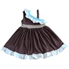 Girls party dresses wholesale children boutique clothing solid girls twirl dresses kids beautiful model one-shoulder dresses