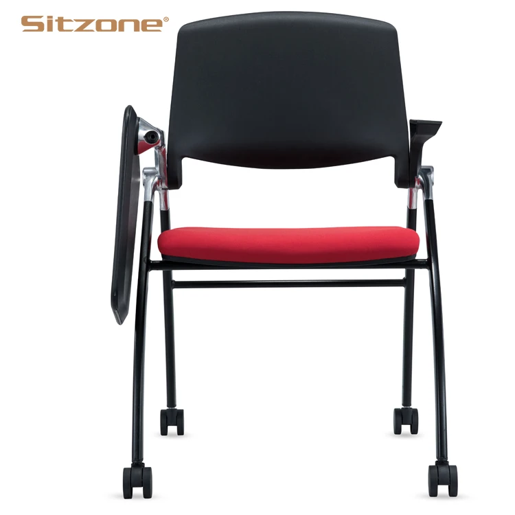 
2020 Conference Room Plastic Frame Foam Seat Training Chair With Writing Pad  (62141071236)