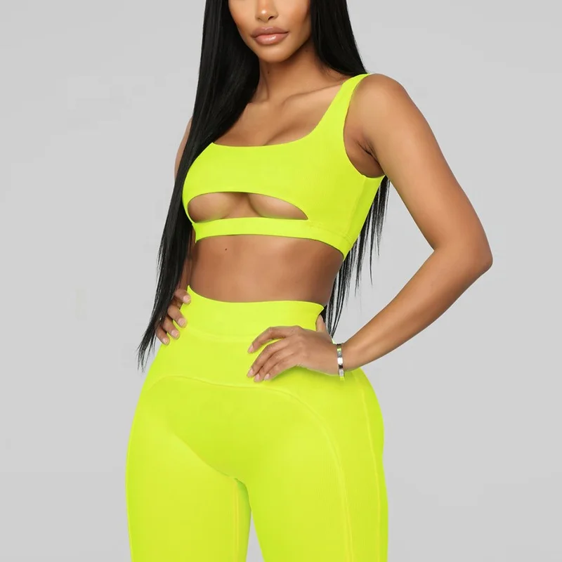 

High Waist Tight Newest Compression Fitness Exercise Nylon Women Two Piece Biker Shorts Set