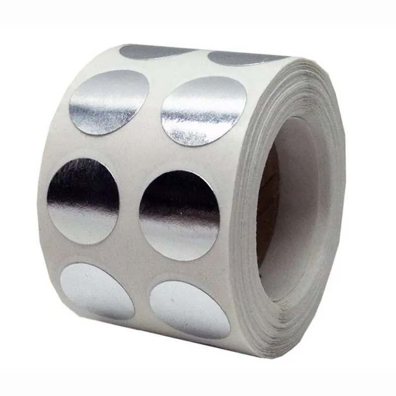 1" Round Silver Scratch Off Labels Stickers,1000 Per Roll Custom