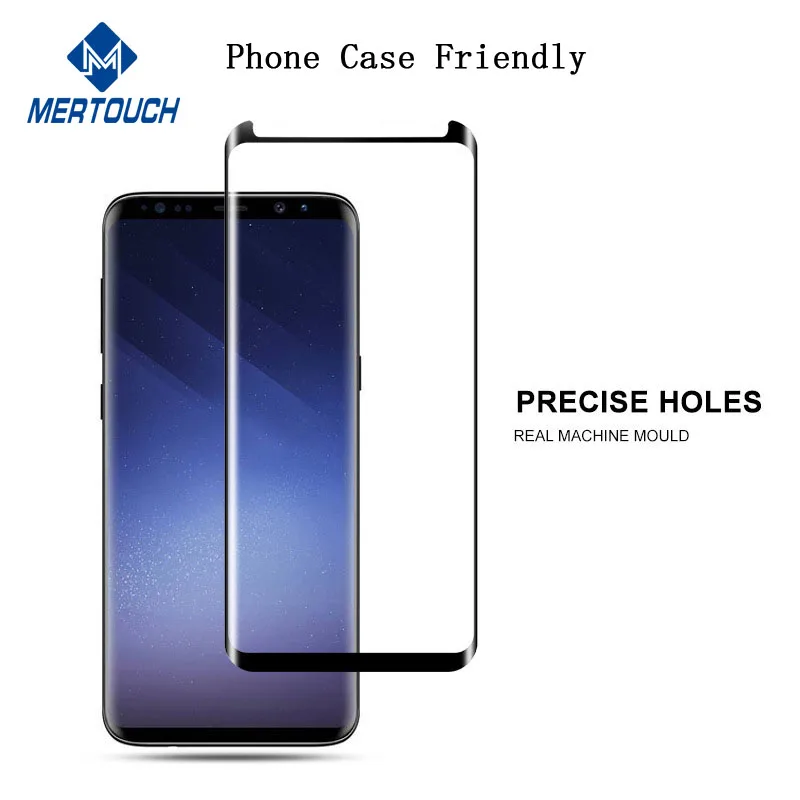 

Anti Scratch Phone Case Friendly Tempered Glass 3D Curved 9H For Samsung S9 S9 plus Note 9 Screen Protector, Clear