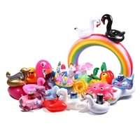 

Summer 2019 Mini Drink Floating Swim Ring Beach Water Pool Party Toys Drink Cup Holders Inflatable Pool Coasters Swan Flamingo