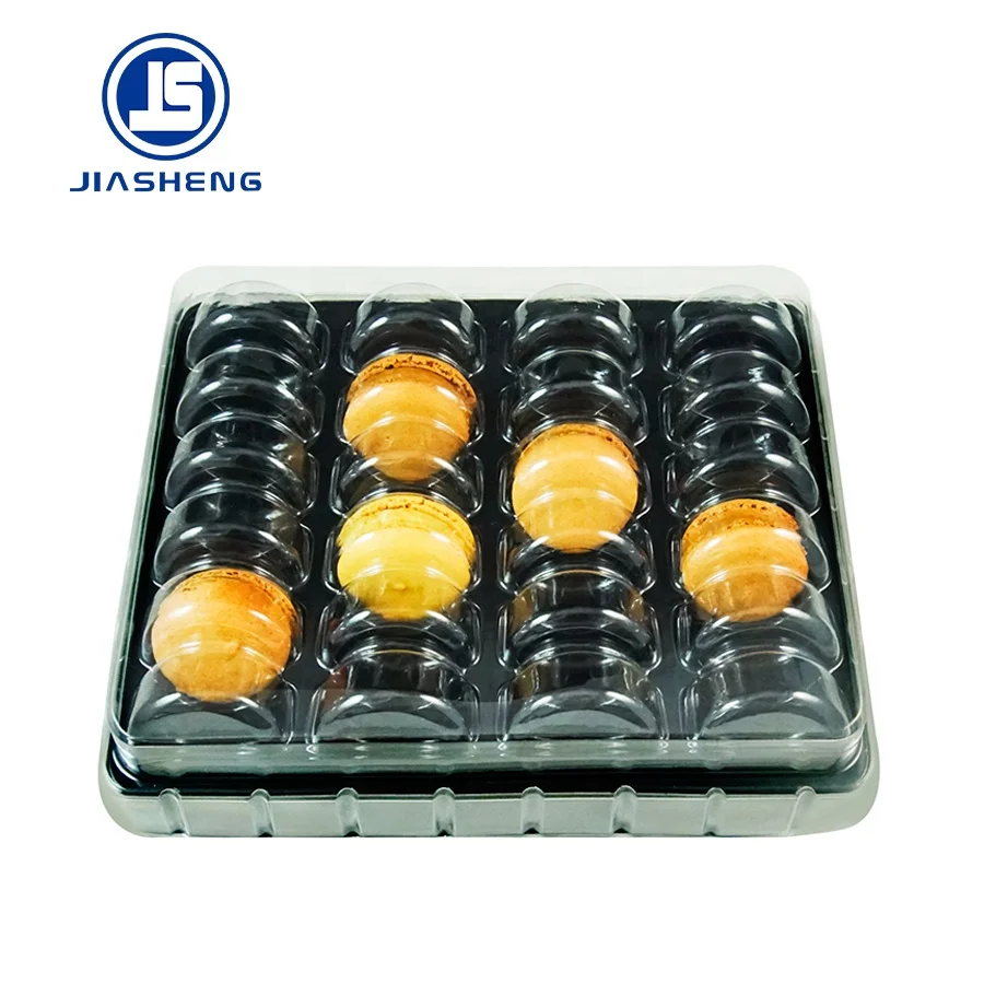 
24pcs Plastic Blister Macaron Tray With Lid 