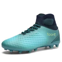 

china wholesale high ankle sport shoes teenagers outdoor football shoes men's soccer shoes