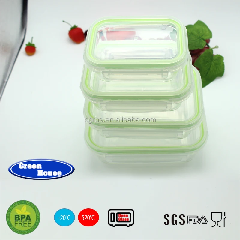 
2018 High Quality Borosilicate Glass Round Storage Takeaway Food Containers 