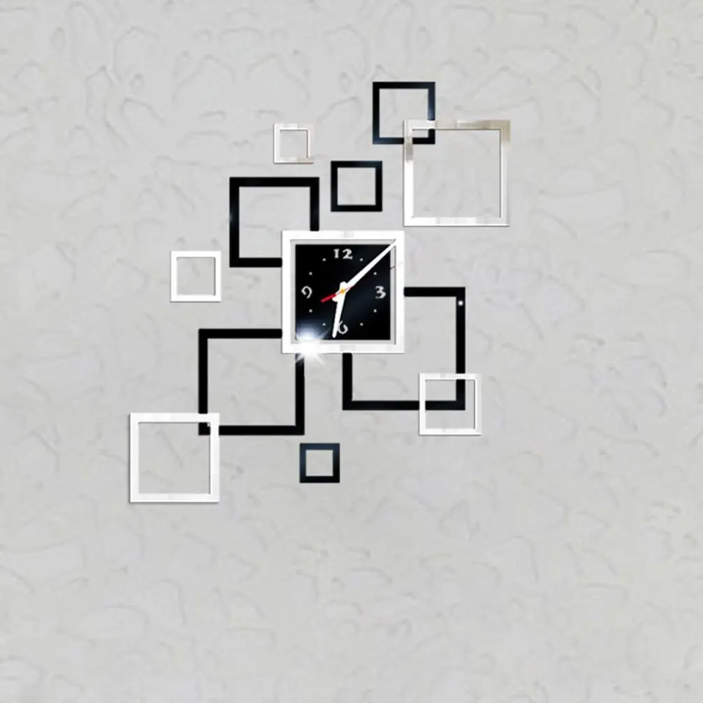 Rumas Removable Diy Acrylic 3D Mirror Wall Sticker Decorative Clock
