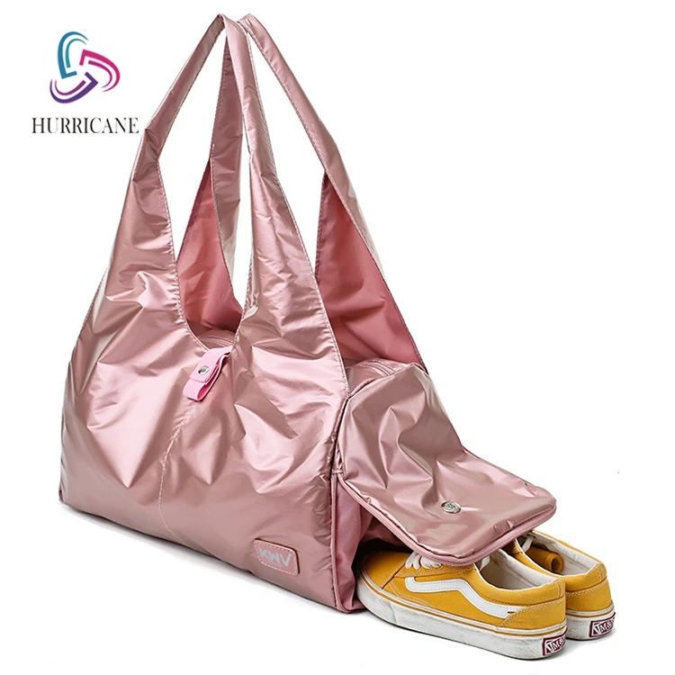 

High Quality Waterproof Nylon Portable Outdoor Women Business Weekend Yoga Gym Duffle Bag with Shoe Compartment, Customized color