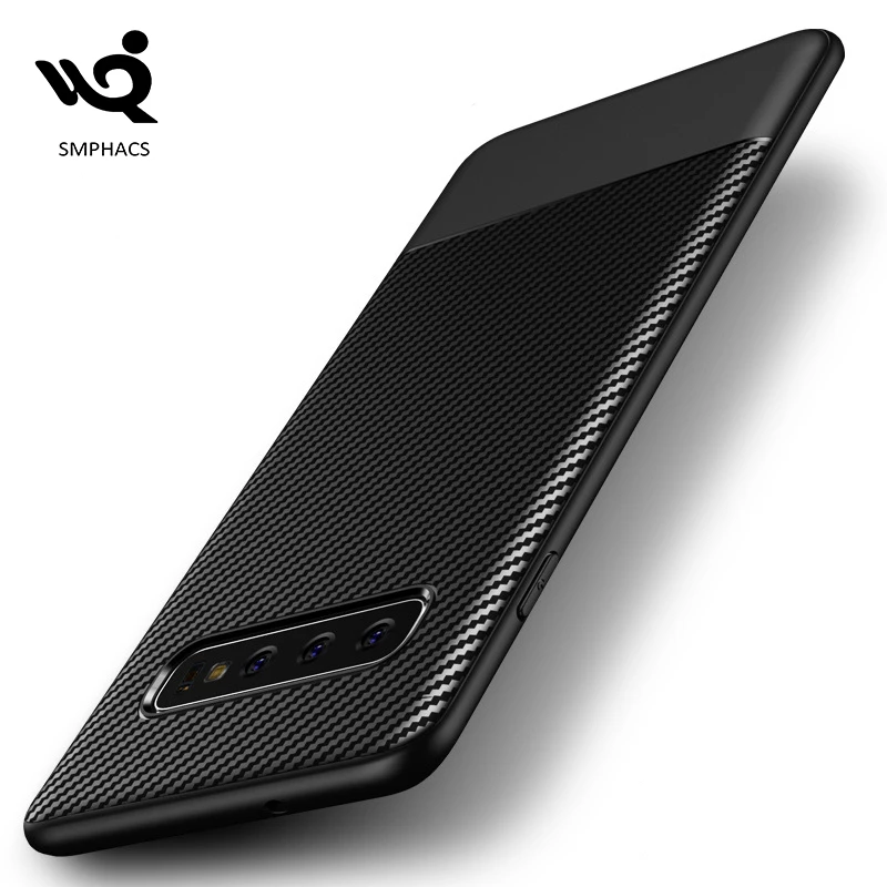 Carbon fiber soft tpu phone cover for Samsung Galaxy s10 s10 plus
