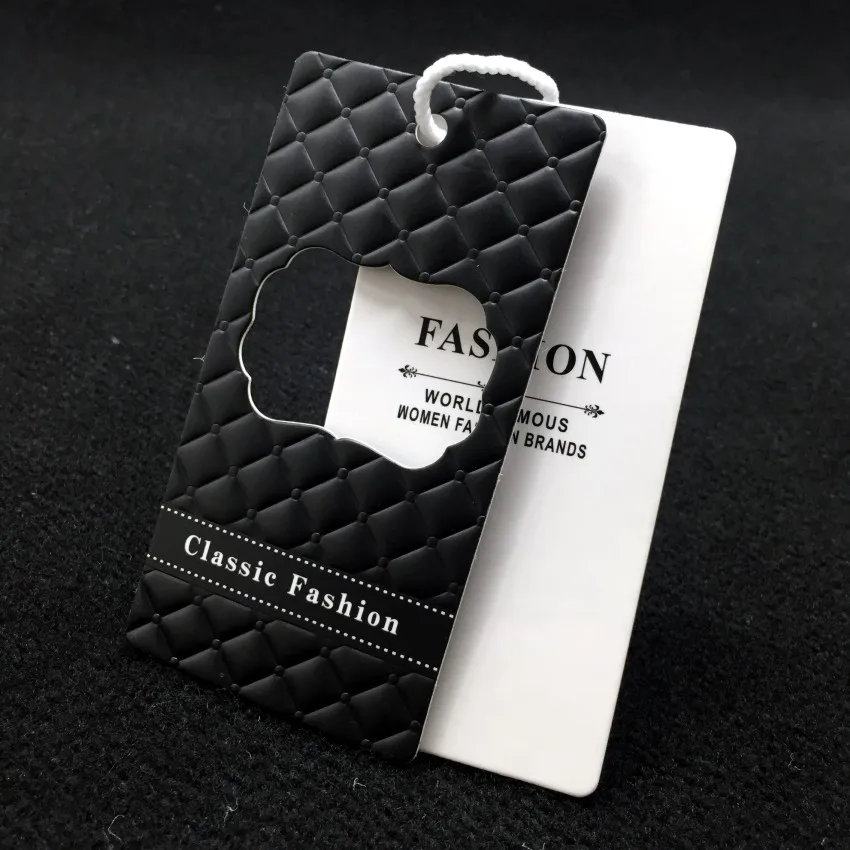 

Customized fashionable thick cardboard emboss paper hang tag for garment, Customized color