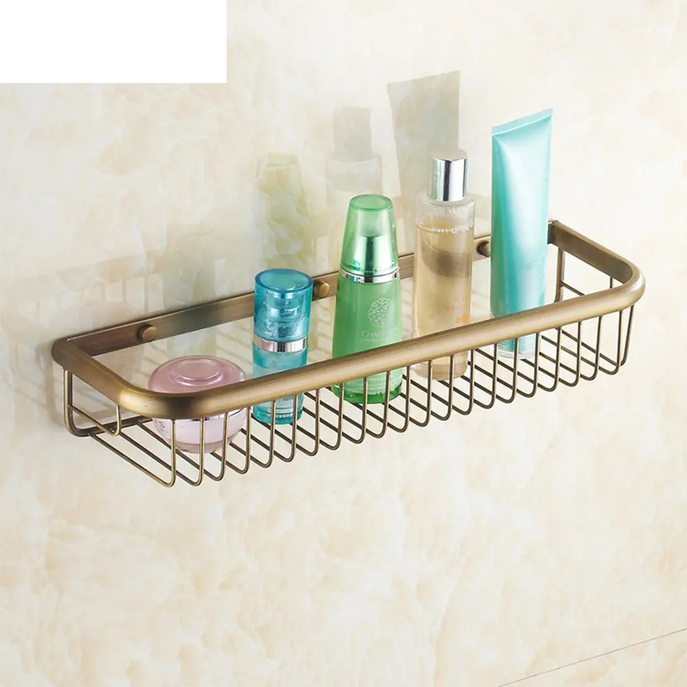 Thickened antique bathroom racks/Copper storage baskets/Wall/Bathroom Bathroom accessories-B