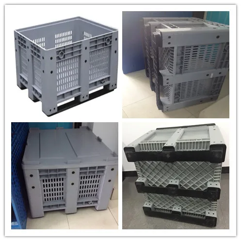 Heavy duty hdpe solid rigid mega stackable plastic pallet bins for sale