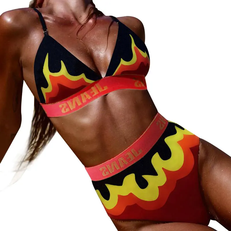 

90115-MX27 sexy bikinis two piece printed swimwear for ladies