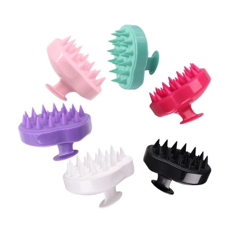 

LMZ045 Silicone Scalp Hair Massage Brush,Scalp Massaging Shampoo Brush, Green or customized